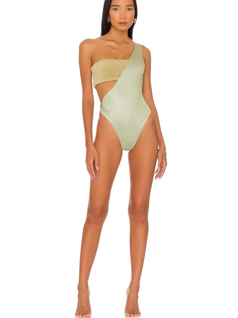 Baobab Collection Galo One-Shoulder One-Piece with Glitter Band